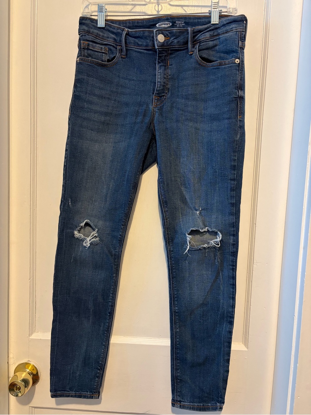 Old Navy Dark Blue Distressed Women's Jeans